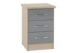 Seconique Seconique Nevada Grey Gloss and Oak 4 Piece Medium Bedroom Furniture Package