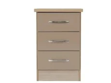 Seconique Seconique Nevada Oyster Gloss and Oak 4 Piece Medium Bedroom Furniture Package