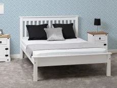 Seconique Seconique Monaco 4ft Small Double White Wooden Bed Frame (Low Footend)