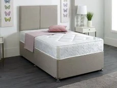 Dura Clearance - Dura York Damask 3ft6 Large Single Divan Bed In Sierra Charcoal