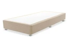 Shire Clearance - Shire Beds 3ft Single Low Divan Base on Silver Glides in Faux Suede Brown Fabric