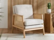 Birlea Furniture & Beds Clearance - Birlea Ida Rattan and White Fabric Accent Chair