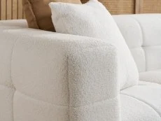 Birlea Furniture & Beds Birlea Milo White Boucle Fabric 2 Seater Sofa and Footstool Set