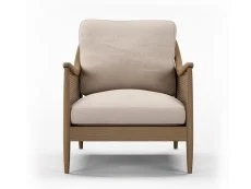 Kyoto Kyoto Winnie Rattan and Natural Fabric Accent Chair