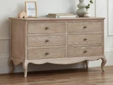 Julian Bowen Julian Bowen Camille Limed Oak 6 Drawer Chest of Drawers