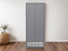 GFW GFW Arianna 2 Door 1 Drawer Grey Wooden Wardrobe