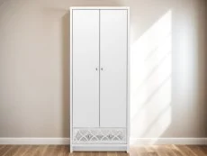 GFW GFW Arianna 2 Door 1 Drawer White Wooden Wardrobe