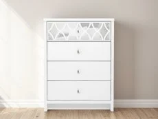 GFW GFW Arianna 4 Drawer White Wooden Chest of Drawers