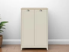 GFW GFW Lancaster Cream and Oak 2 Door Tall Shoe Cabinet