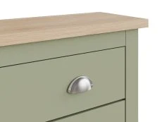 GFW GFW Lancaster Green and Oak 2 Door 1 Drawer Shoe Cabinet