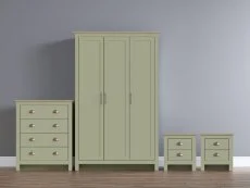 GFW GFW Lancaster Green and Oak 4 Piece Bedroom Furniture Package