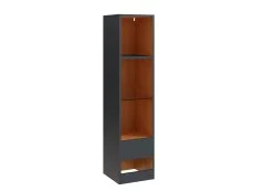 GFW GFW Leon Anthracite and Oak Tall Shelf Unit With LED Lighting