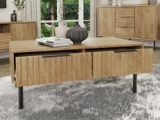 GFW Nervata Oak 2 Drawer Coffee Table