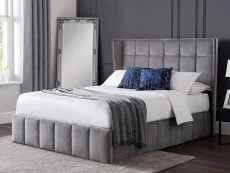 Julian Bowen Julian Bowen Gatsby 4ft6 Double Light Grey Fabric Ottoman Bed Frame