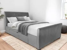 Julian Bowen Julian Bowen Capri 6ft Super King Size Dark Grey Fabric 2 Drawer Bed Frame