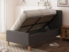 GFW Ashbourne 3ft Single Dark Grey Fabric Ottoman Bed Frame