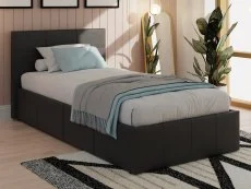 GFW GFW Ecuador 3ft Single Black Faux Leather Side Lift Ottoman Bed Frame