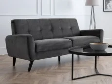 Julian Bowen Julian Bowen Monza Grey Velvet 3 Seater Sofa