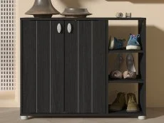 GFW GFW Bideford Black 2 Door Compact Shoe Cabinet