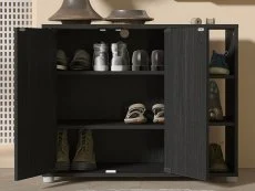 GFW GFW Bideford Black 2 Door Compact Shoe Cabinet