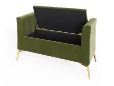 GFW GFW Pettine Green Fabric Upholstered Ottoman Storage Bench