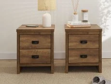 GFW GFW Boston Knotty Oak Effect 4 Piece Bedroom Set