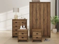 GFW GFW Boston Knotty Oak Effect 4 Piece Bedroom Set