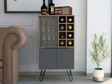 Core Products Core Vegas Oak and Grey 2 Door Wine Cabinet