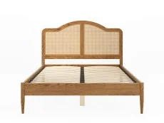 LPD LPD Claude 5ft King Size Rattan and Smoked Oak Wooden Bed Frame