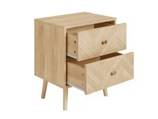 Birlea Furniture & Beds Birlea Herringford Light Oak 2 Drawer Bedside Table