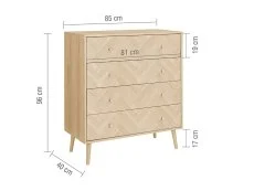 Birlea Furniture & Beds Birlea Herringford Light Oak 4 Drawer Chest of Drawers