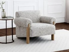 Kyoto Kyoto Arlo Natural Chenille and Oak Accent Chair