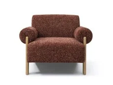 Kyoto Kyoto Arlo Ruby Chenille and Oak Accent Chair