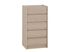 Seconique Paris Smoked Ash 5 Drawer Tall Chest of Drawers