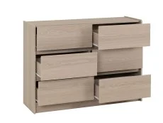 Seconique Seconique Paris Smoked Ash 6 Drawer Chest of Drawers