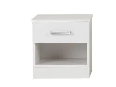 Seconique Seconique Polar White 1 Drawer Bedside Table