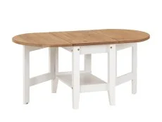 Seconique Seconique Santos White and Pine Drop Leaf Coffee Table