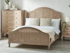 Julian Bowen Julian Bowen Fleur 5ft King Size Rattan and Light Oak Wooden Bed Frame