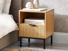 Julian Bowen Julian Bowen Sia Oak 1 Drawer Bedside Table