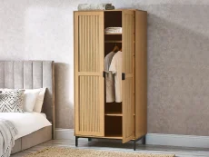 Julian Bowen Sia Oak 2 Door Wardrobe