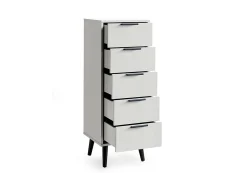 Julian Bowen Julian Bowen Alba Silk Grey 5 Drawer Chest of Drawers