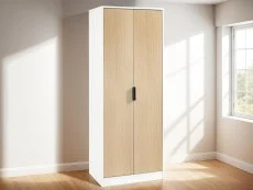 Julian Bowen Julian Bowen Alba White and Oak 2 Door Wardrobe