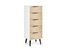 Julian Bowen Julian Bowen Alba White and Oak 5 Drawer Chest of Drawers