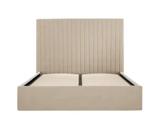 LPD LPD Berlin Tall 4ft6 Double Beige Velvet Fabric Ottoman Bed Frame