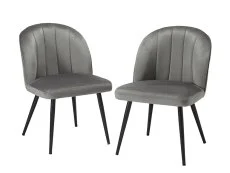 LPD LPD Orla Set of 2 Grey Velvet Dining Chairs