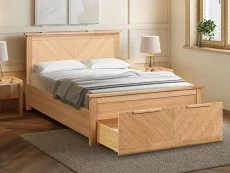 Limelight  Limelight Kenji 4ft6 Double Oak Wooden 1 Drawer Bed Frame