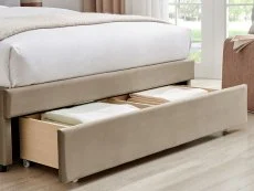 Limelight  Limelight Ursa 4ft6 Double Taupe Velvet 1 Drawer Bed Frame