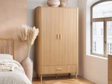 Birlea Furniture & Beds Birlea Axel Oak 2 Door 1 Drawer Wardrobe