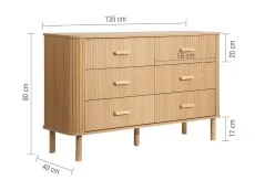 Birlea Furniture & Beds Birlea Axel Oak 3+3 Drawer Chest of Drawers