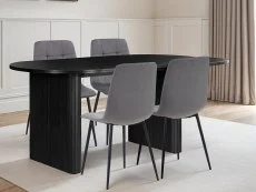 Birlea Furniture & Beds Birlea Axel Black Dining Table and 4 Chair Set